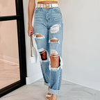 Damen Ripped High-Waist Jeans R&B