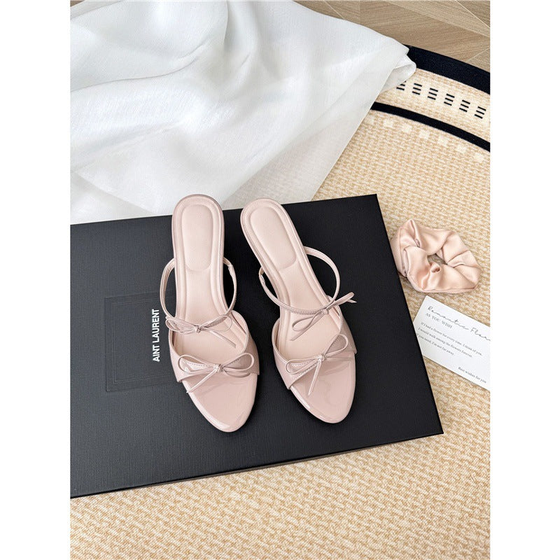 Damen stilvolle Mules mit dekorativen Schleifen R&B