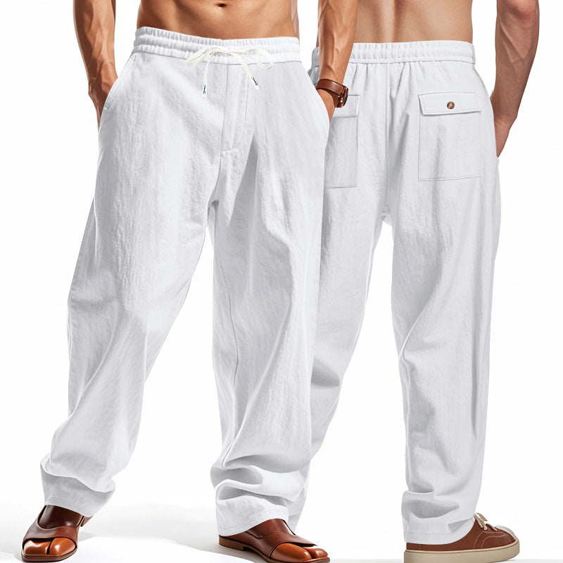 Herren bequeme Freizeithose mit elastischem Bund und seitlichen Taschen R&B
