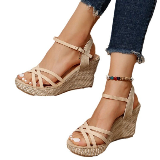 Damen Wedge-Sandalen mit elegantem Riemendesign und komfortabler Sohle R&B