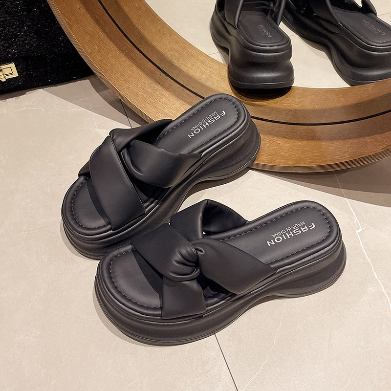 Damen modische Slipper mit elegantem Knoten-Design und bequemer Sohle R&B