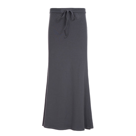 Damen eleganter Maxi-Rock mit verstellbarem Taillenband R&B