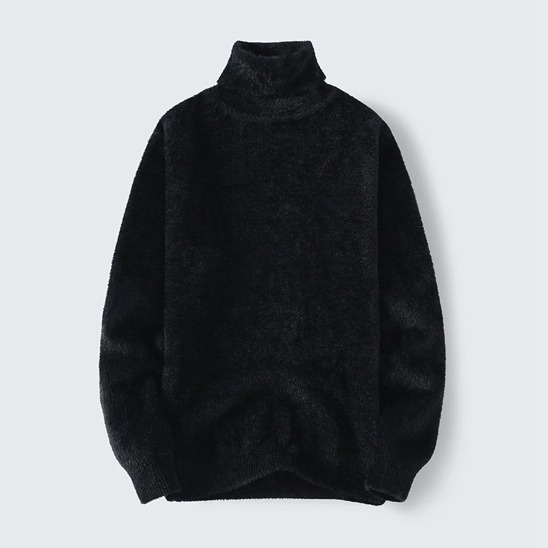 Herren warmer Rollkragenpullover aus weichem Strickstoff R&B