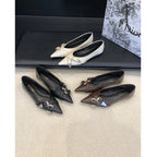 Damen elegante spitze Ballerinas mit modischem Riemen