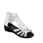 Damen Wedge-Sandalen mit dekorativen Cut-Outs und elastischen Riemen R&B