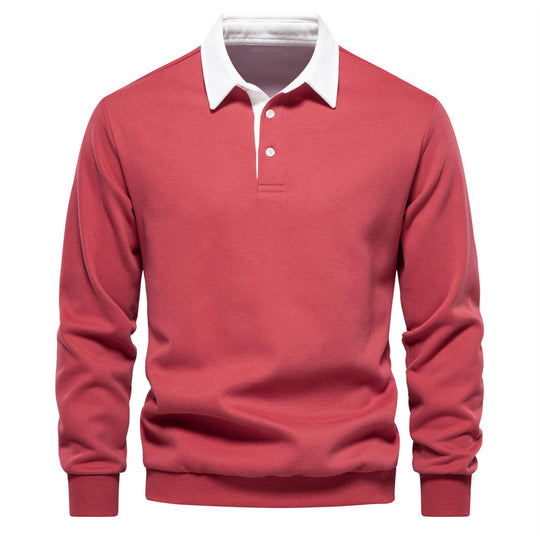 Herren Poloshirt mit kontrastierendem Kragen R&B