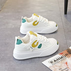 Damen modische und bequeme Sneakers mit hoher Sohle und klarem Design R&B