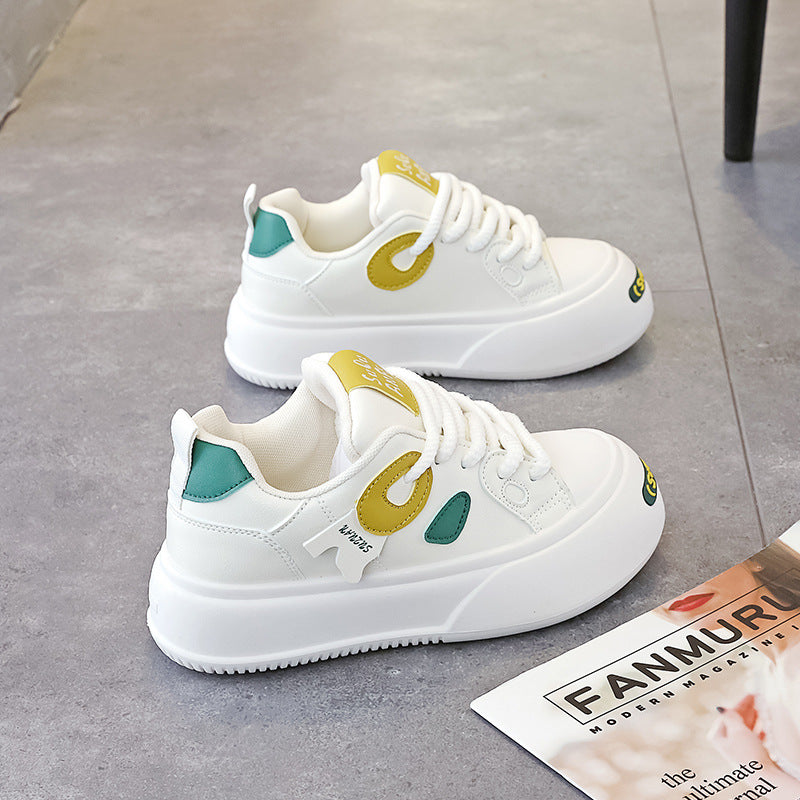 Damen modische und bequeme Sneakers mit hoher Sohle und klarem Design R&B