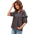 Damen Bluse mit Rüschen und floralem Muster R&B
