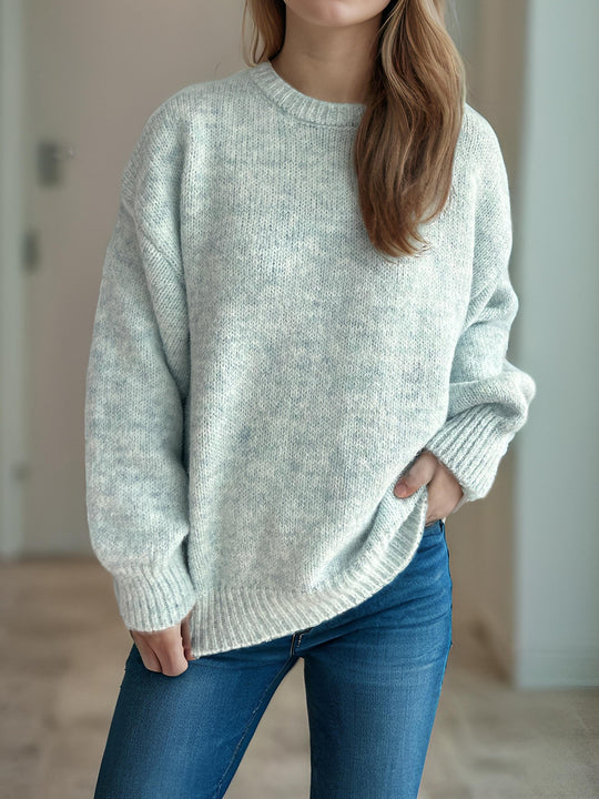 Damen lässiger Oversize-Pullover mit strukturiertem Maschenmuster R&B