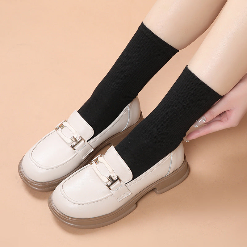 Damen Elegante Loafers mit modischer Schnallenverzierung und komfortablem Blockabsatz R&B