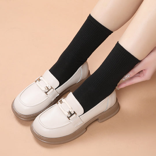 Damen Elegante Loafers mit modischer Schnallenverzierung und komfortablem Blockabsatz R&B