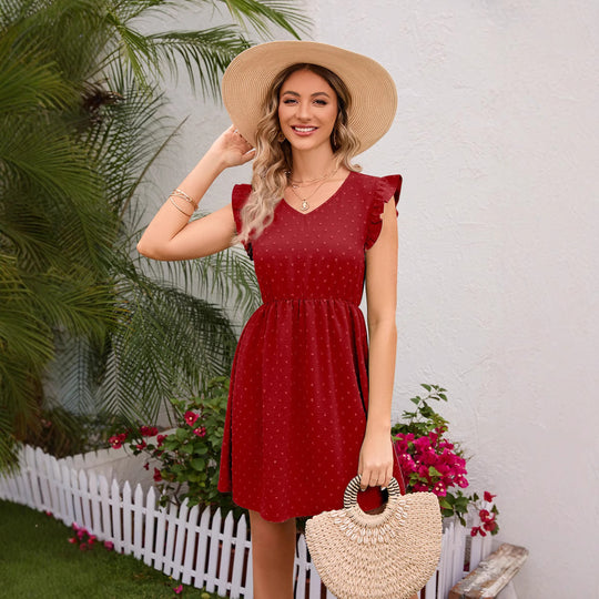 Damen Verspieltes Freizeitkleid mit Rüschendetails und tailliertem Schnitt R&B