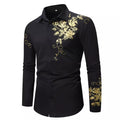 Herren Langarmhemd mit floralem Design R&B