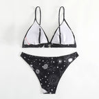 Damen Triangel-Bikini mit galaxy-inspiriertem Design und verstellbaren Trägern R&B