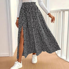 Damen Maxirock mit floralem Muster und seitlichem Schlitz R&B