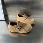 Damen Komfortable Wildleder-Clogs mit verstellbarem Riemen R&B