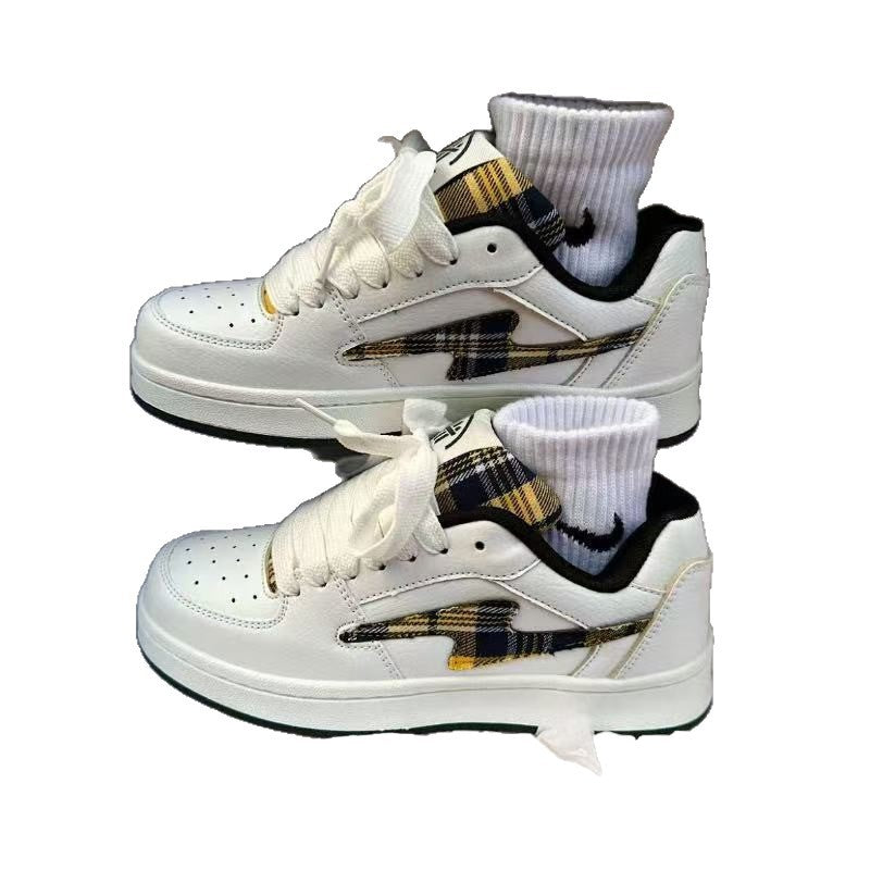Damen Sneakers mit auffälligem Karomuster und dämpfender Sohle R&B