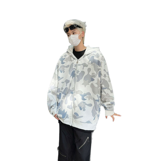 Damen Kapuzenpullover mit einzigartigem Camouflage-Design und aufwendiger Stickerei R&B