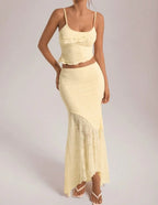 Damen Spitzen Set mit Rüschendetails R&B