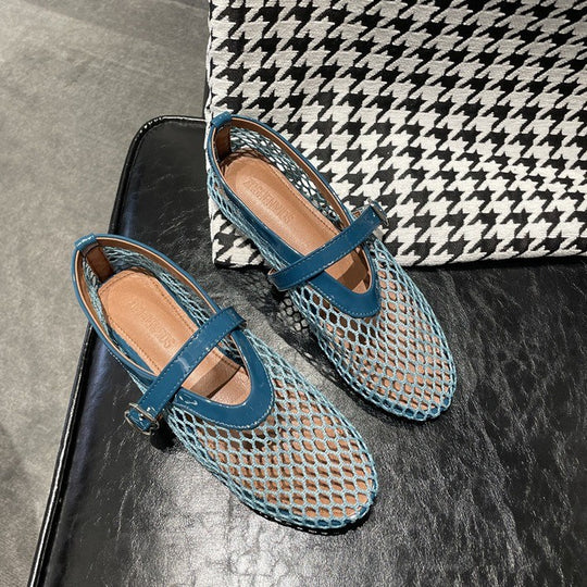 Damen Netz-Slipper mit verstellbarem Riemen und weichem Innenfutter R&B