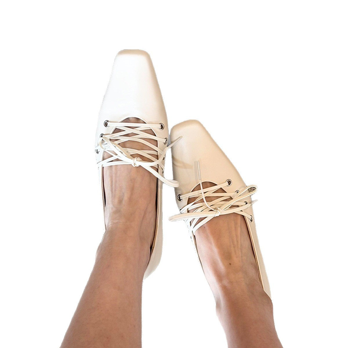 Damen elegante Slipper mit modischem Schnürdesign