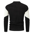 Herren modischer Rollkragenpullover mit grafischem Farbblockdesign R&B