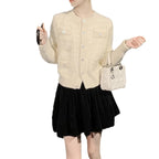 Damen Strickjacke mit Taschen und dekorativen Knöpfen R&B