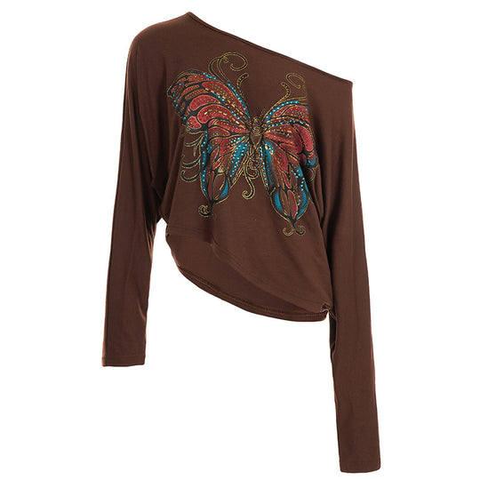 Damen Oversize-Shirt mit schillerndem Schmetterlingsdesign R&B