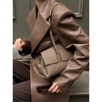 Damen Oversized Blazer aus hochwertigem Kunstleder mit doppelter Knopfverschluss R&B