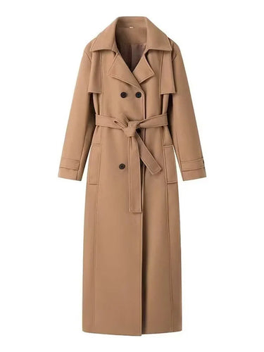 Damen Trenchcoat mit modischer Taillierung und doppelt geknöpfter Front R&B