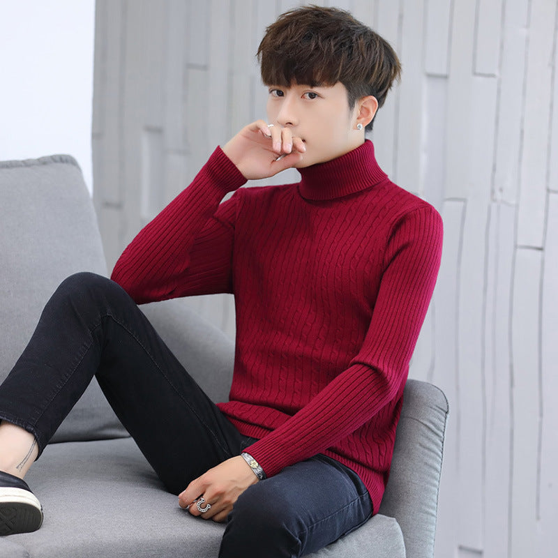 Herren Eleganter Rollkragenpullover mit Rippmuster R&B