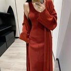 Damen Eleganter Strickmantel mit weitem Schnitt und praktischen Taschen