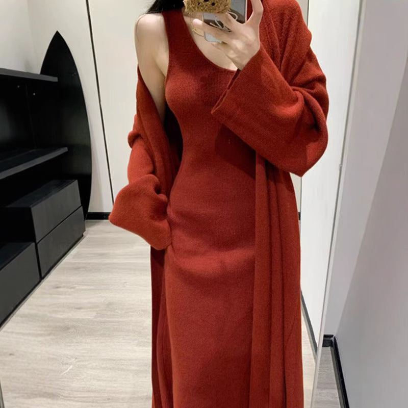 Damen Eleganter Strickmantel mit weitem Schnitt und praktischen Taschen