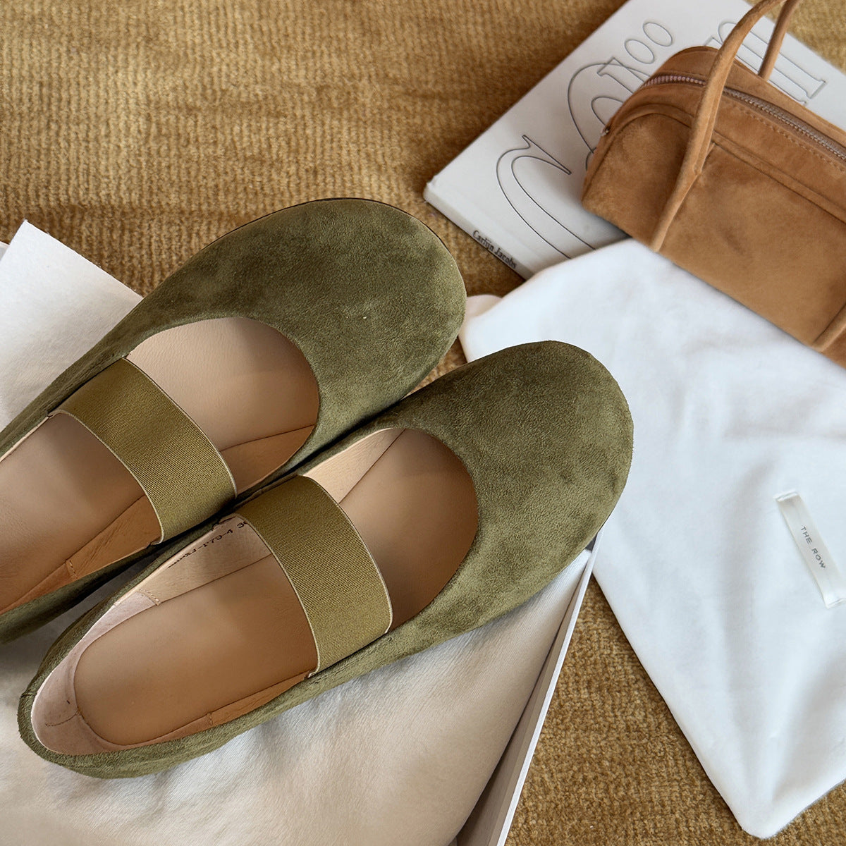 Damen Ballerinas mit modischem Riemchen und samtigem Obermaterial R&B