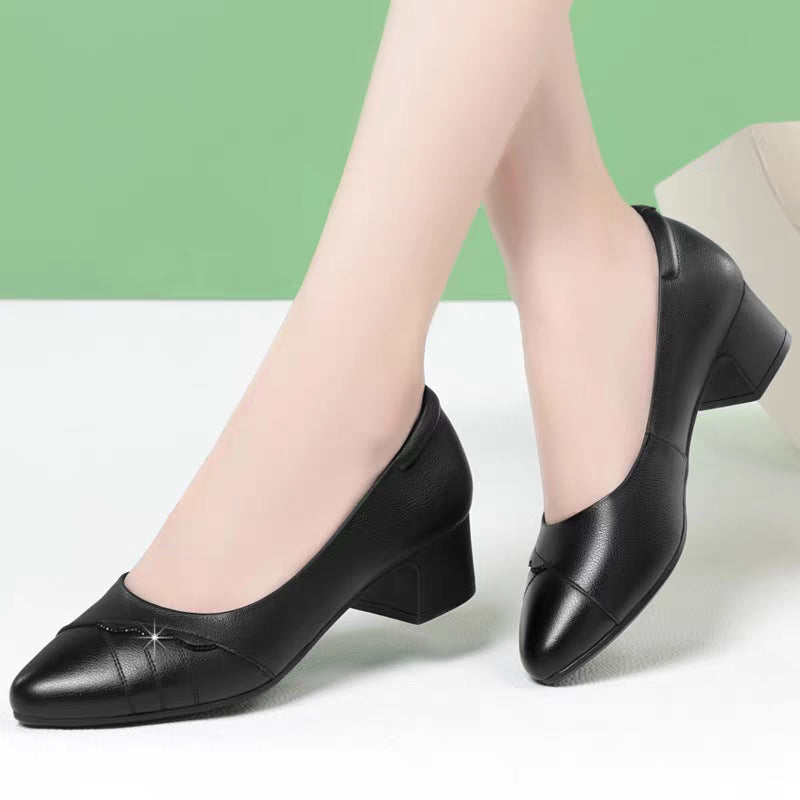 Damen elegante Pumps mit stilvollem Wellenmuster und komfortablem Blockabsatz R&B