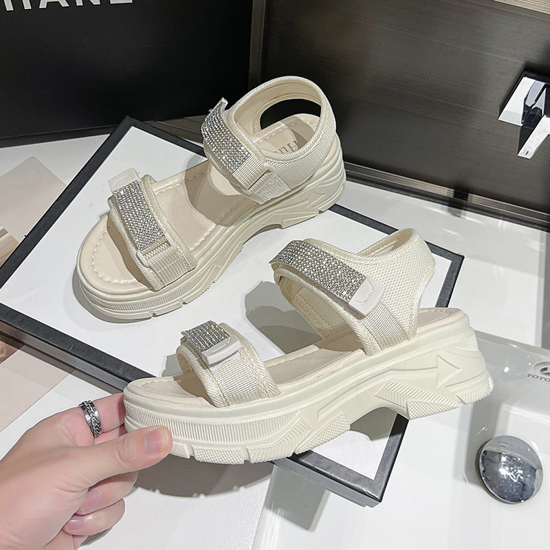 Damen Sandalen mit elegantem Riemen und glitzernden Akzenten R&B