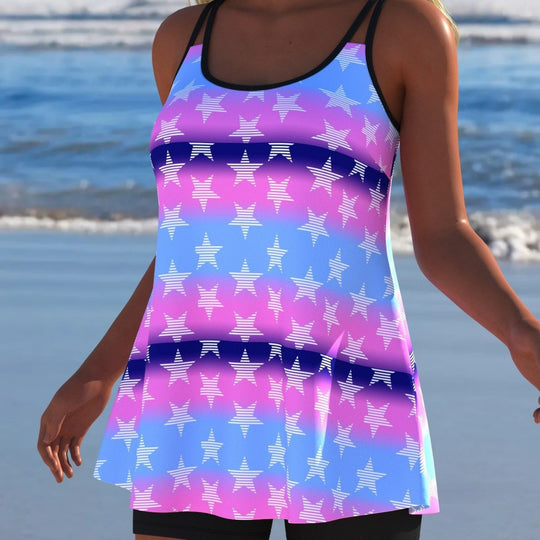 Damen Schwimmanzug mit modischem A-Linien-Schnitt und floralem Design R&B
