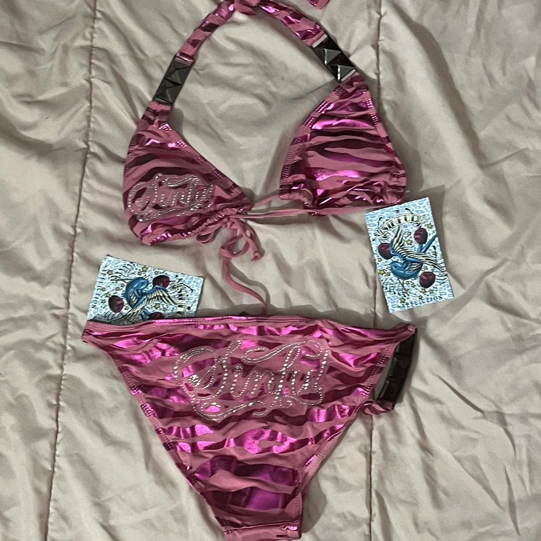 Damen Bikini-Set mit funkelndem Detail und außergewöhnlichem Design R&B