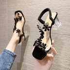 Damen Blumendekorierte Sandalen
