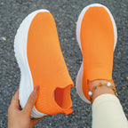 Damen sportliche Slip-On Sneakers mit atmungsaktivem Obermaterial und dämpfender Sohle R&B