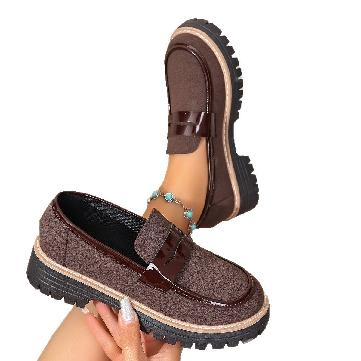Damen modische Loafers mit rutschfester Sohle R&B