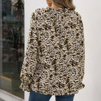 Damen Bluse mit einzigartigem Tiermotiv und Rüschendetails