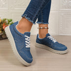 Damen Sneakers im lässigen Denim-Look mit komfortabler Profilsohle R&B