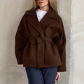Damen Elegante Wickeljacke mit Gürtel und lässigem Schnitt R&B