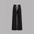 Damen stylishes Sport-Set mit hoch taillierter Weitbein-Hose und sportlichem Bustier R&B