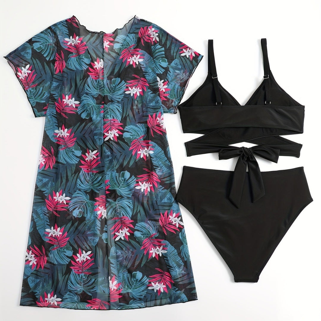 Damen Wickelkleid und Bikini-Set R&B