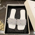Damen elegante Riemchen-Sandalen mit glitzerndem Schmuckdetail