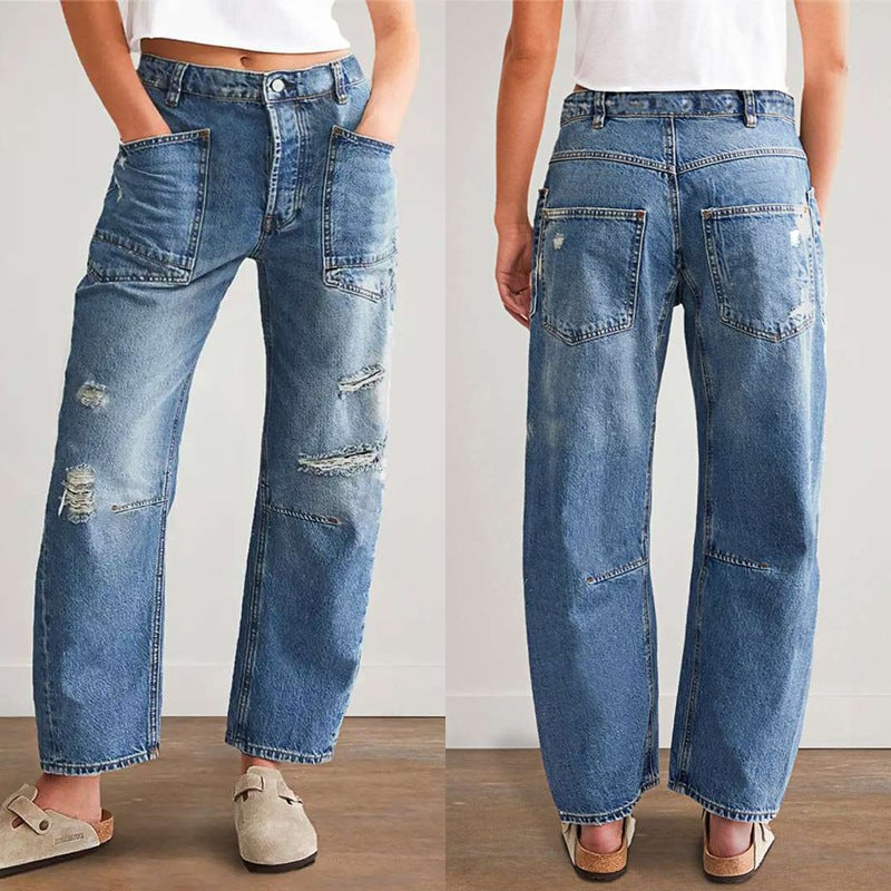 Damen Vintage Destroyed Jeans R&B