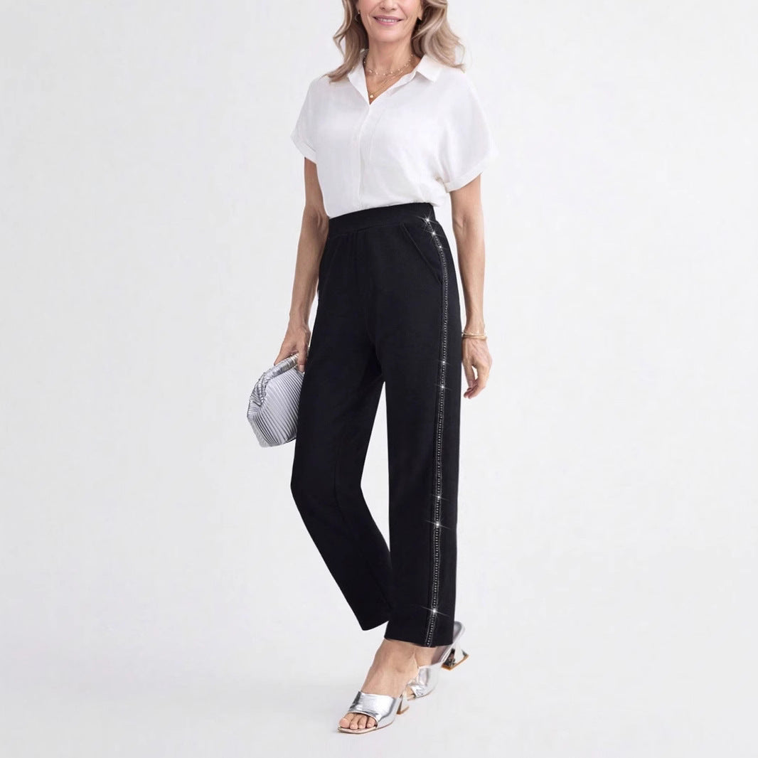 Damen Elegante und bequeme Hose mit seitlichen Taschen